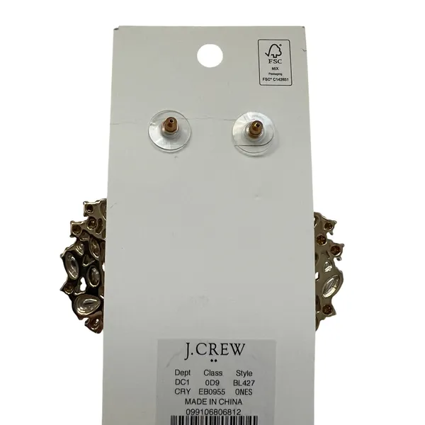 J. Crew Crystal Wreath Earrings Clear Rhinestone White - Image 5