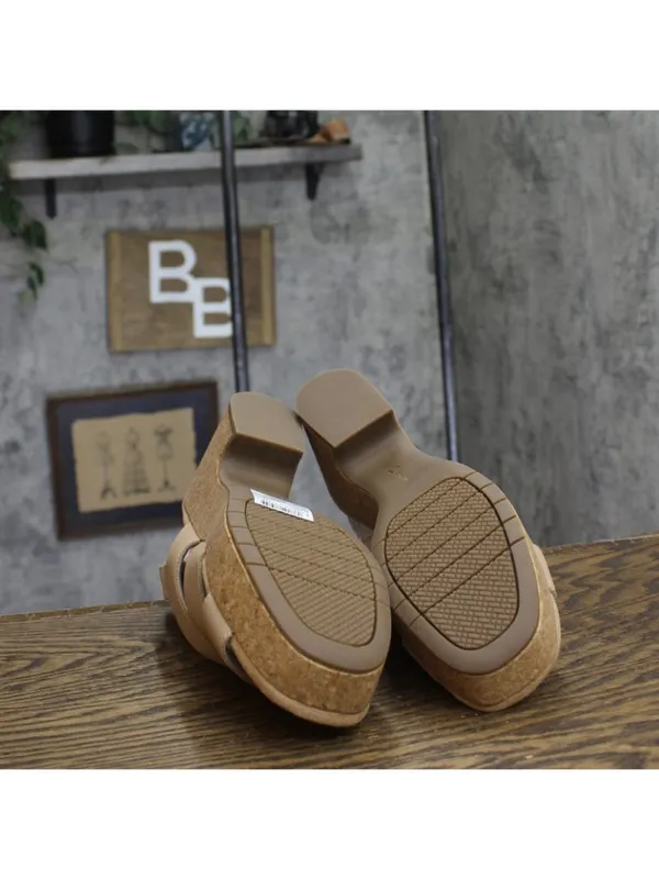 NWT Clarks Womens Platform Cork Nerisa Grace Wedge Sandal Sand Nubuck Brown 8.5M - Image 11