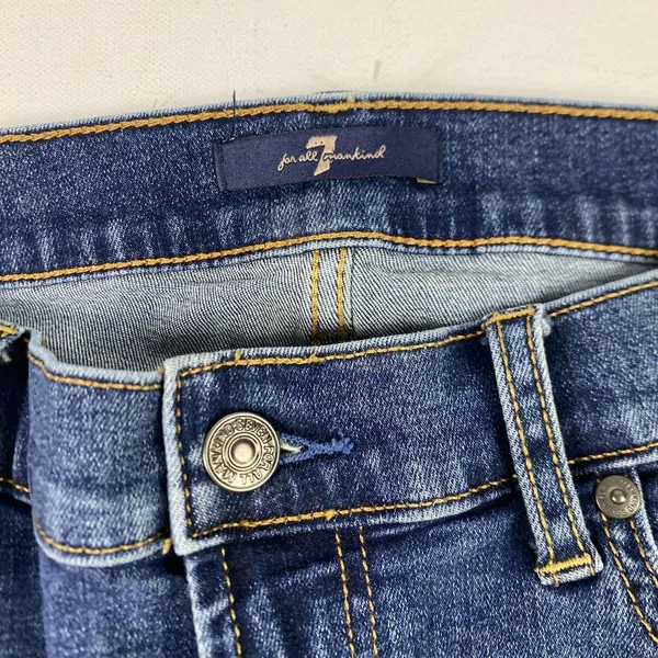 7 For‎ All Mankind Jeans Womens 31 Blue Medium Wash Slim Skinny Denim Casual - Image 6