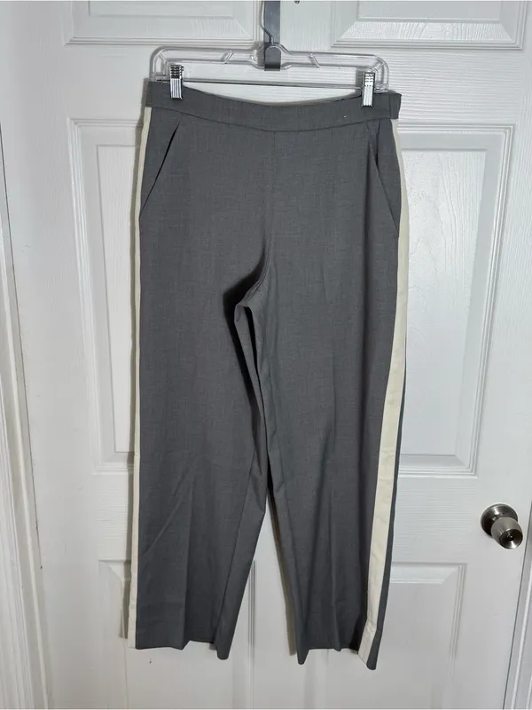 Abercrombie & Fitch‎ Side Stripe Pull On Pants Gray White Size M - Image 9
