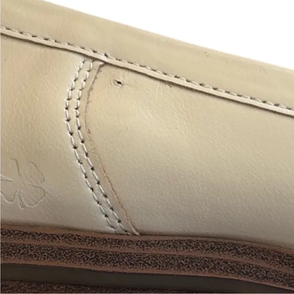 Like New Lucky Brand Leather Floriss Loafers Cream Size 7 - Image 5