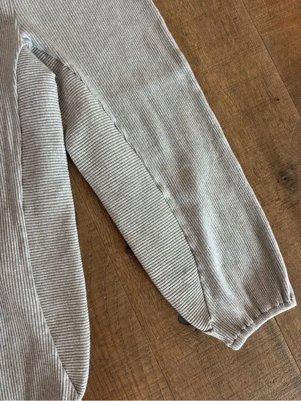 intimately free people gray ribbed baggy oversized joggers - Image 2