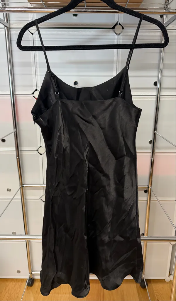 Forever 21 Black Satin Mini Slip Dress - Image 5