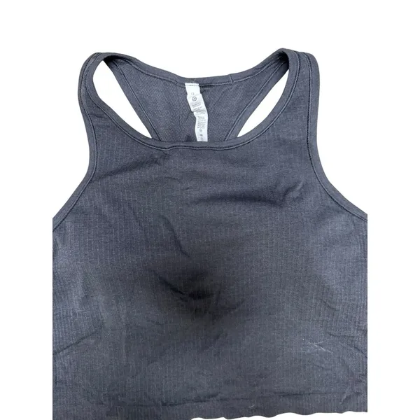 Lululemon Ebb to Street Cropped Racerback Tank Top Black‎ Women's Size 12 - Image 3