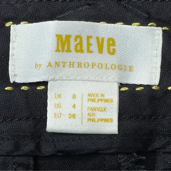 Maeve Anthropologie Pants Women 4 Black Cropped Straight Ankle Stretch Trouser - Image 8