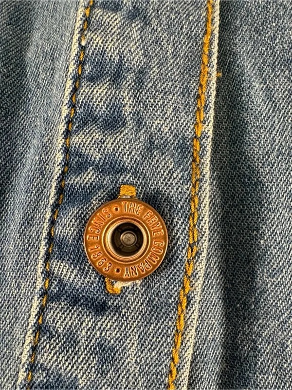 Frye Denim Shirt Dress Womens L Western Long Sleeve Button Front Mini Blue - Image 7