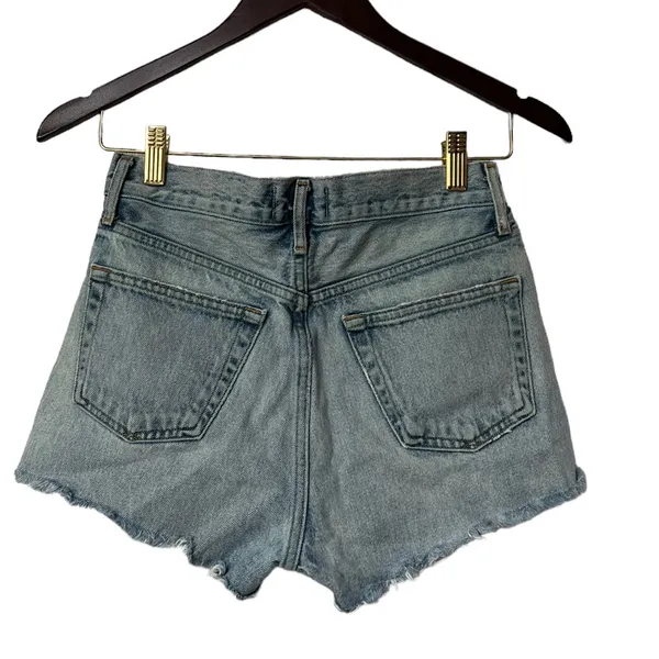 AGOLDE Parker High Waisted Denim Distressed Shorts - Image 8
