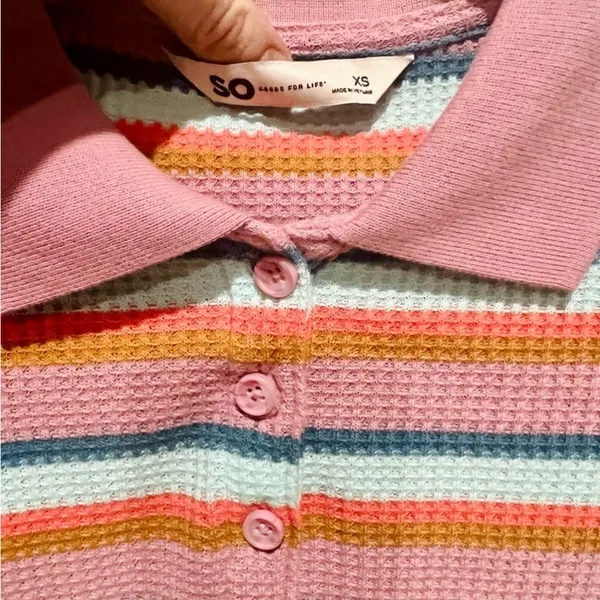 SO Striped Polo Top Size XS - Image 5