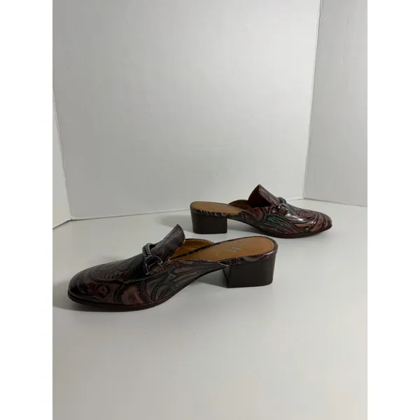 Patricia Nash Leather Slip On Mules Womens Size 6 - Image 3