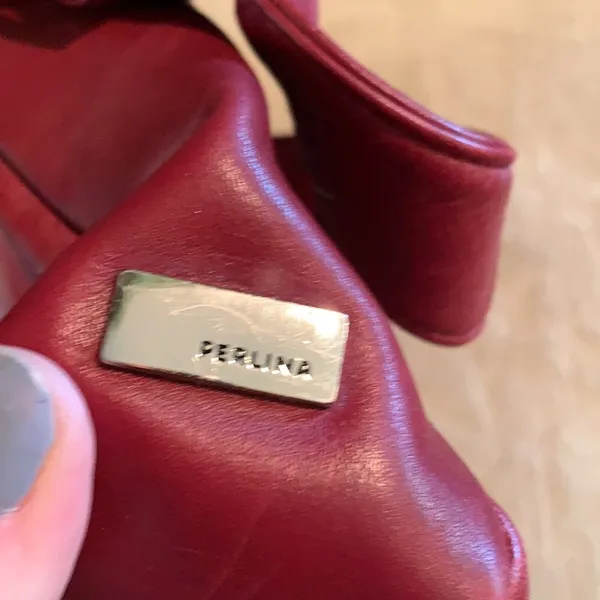Perlina Leather Oxblood Purse with Adjustable Strap - Image 3