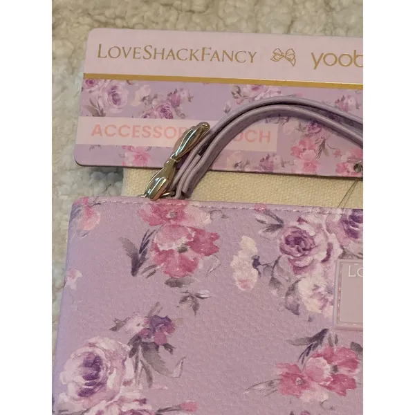 LoveShackFancy x Yoobi Happy Thoughts Floral Accessory Pouch Wristlet NWT - Image 7