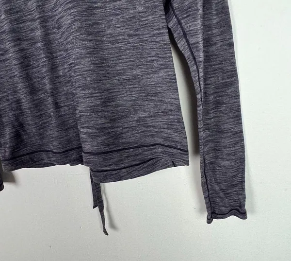 Lululemon Laced With Intent Long Sleeve Heathered Black Grape Size 2 EUC L2152 - Image 6