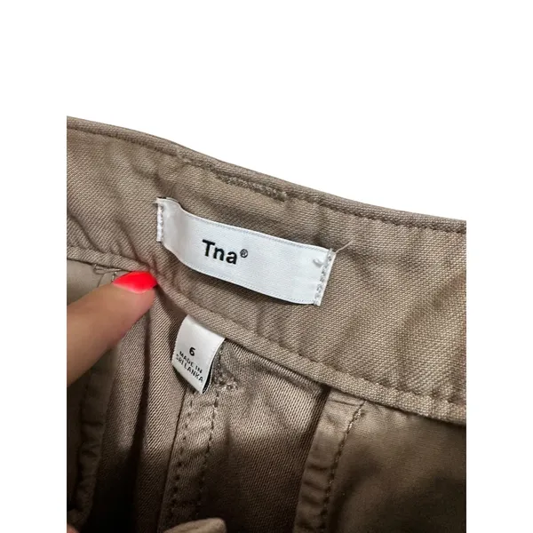 TNA Cargo Pants Womens Size 6 Drawstring‎ Utility Casual Khaki - Image 3