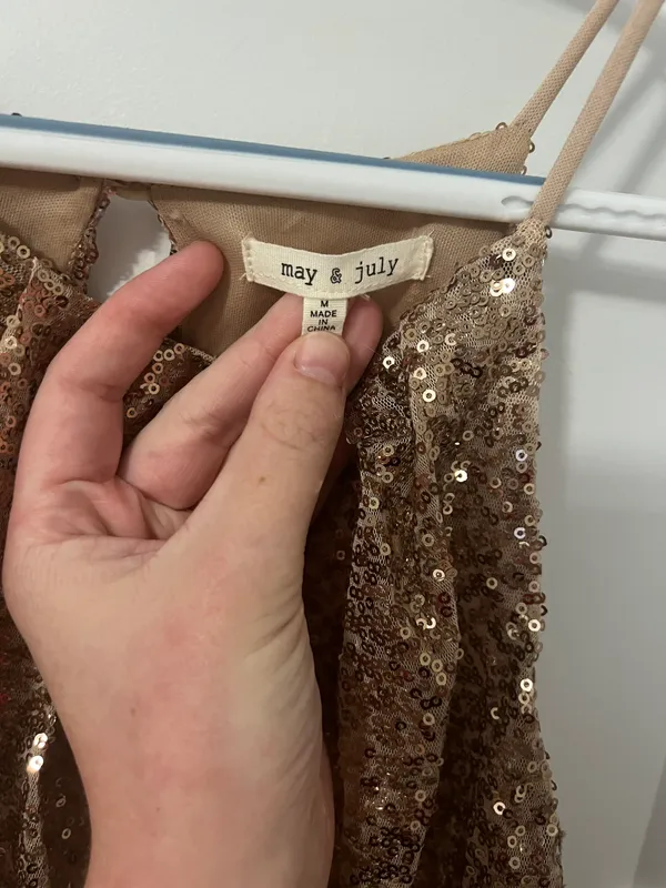 May & July Gold Sequin Dress - Image 3