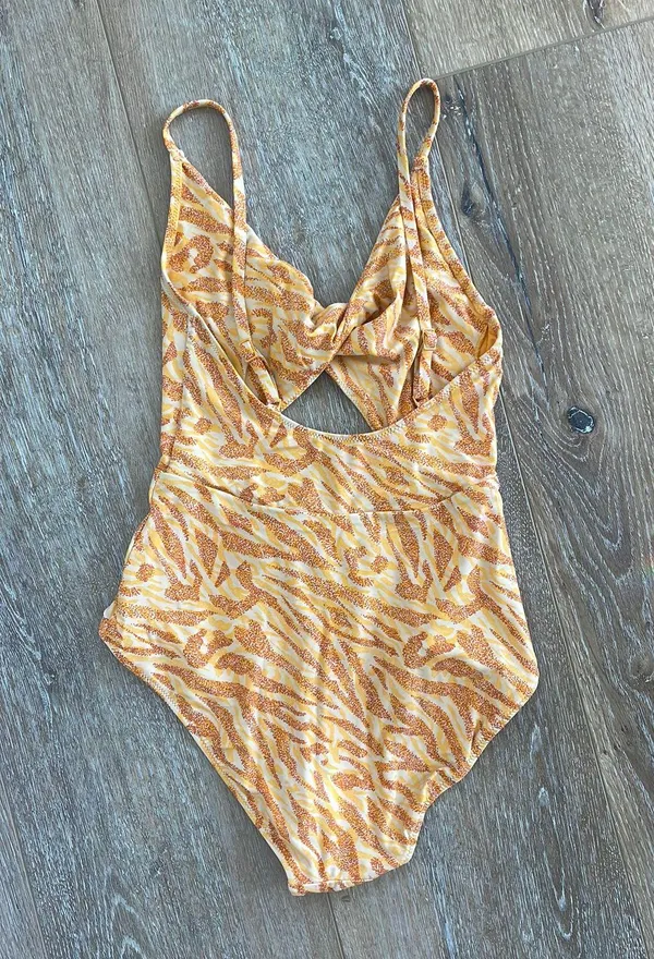 Aerie orange cut out swim suit - Image 2