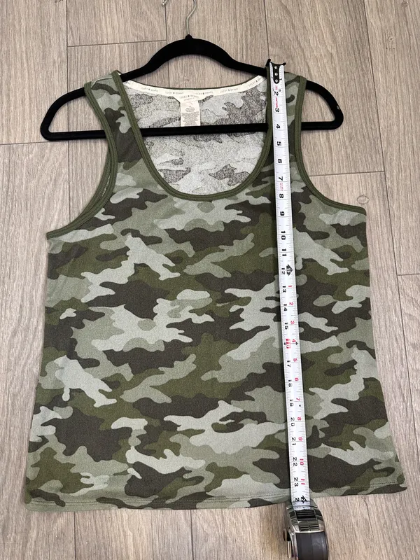 Lucky Brand Green Camouflage Sleeveless Tank L Scoop Neck Summer Top - Image 6