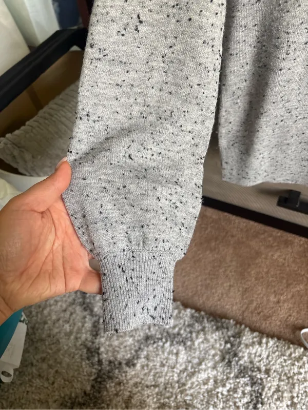 LOFT XS Gray Black Speckled Knit Raglan Sweater - Image 5