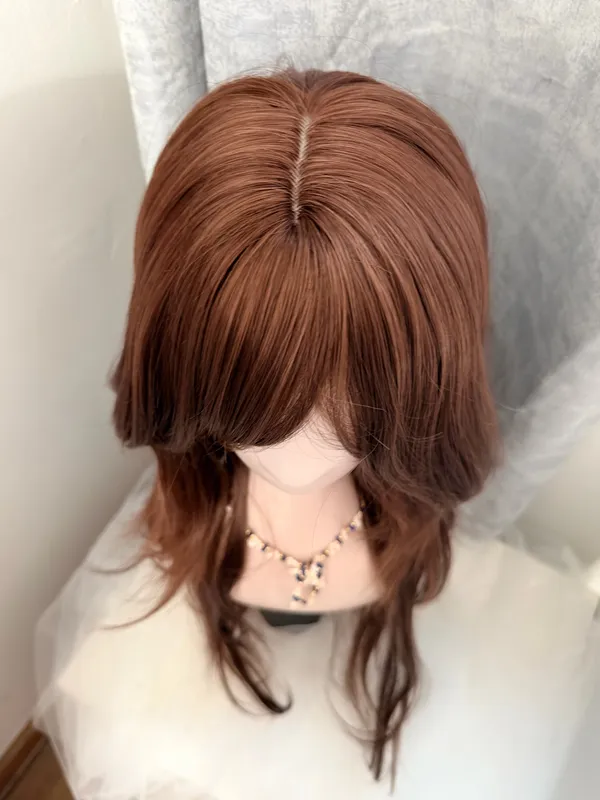 The auburn 65cm Long Straight Layered Middle-Part Capless Wig for Women - Image 2