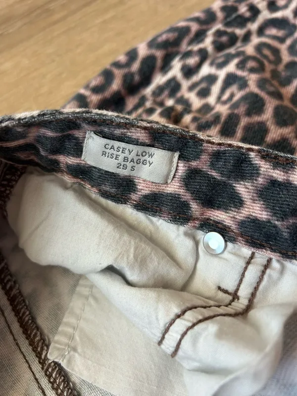 Pacsun Casey Low-Rise Baggy Jeans Cheetah 29S - Image 3