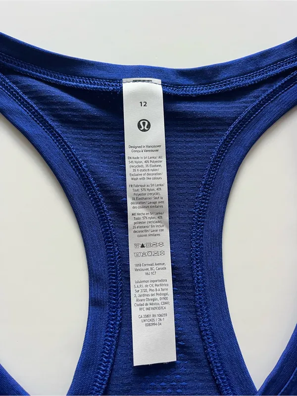 lululemon athletica Swiftly Racerback Tank Top 2.0 Beach Ball Blue-Size 12 - Image 5