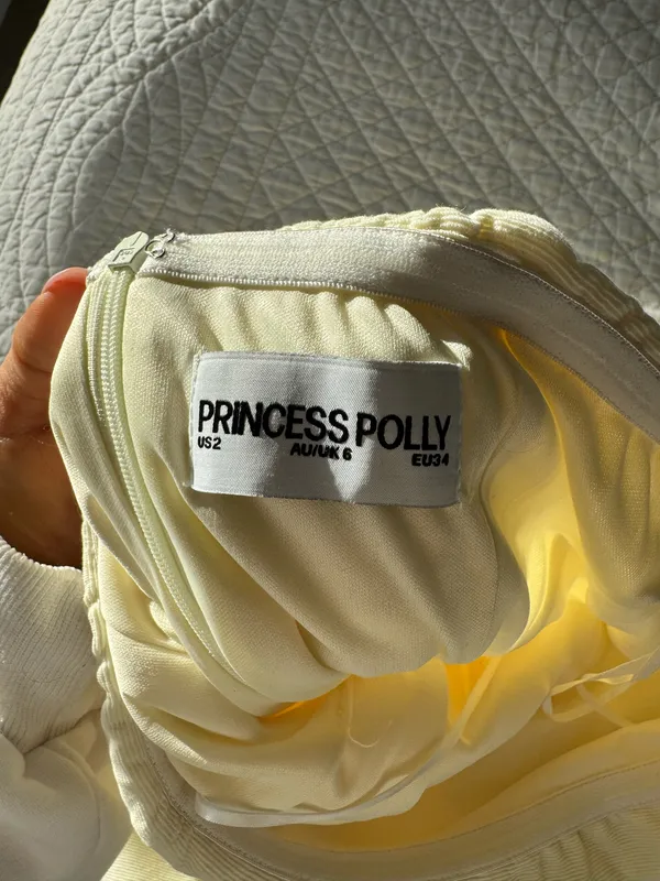 Princess Polly Mousse Mini Dress Lemon - Image 8