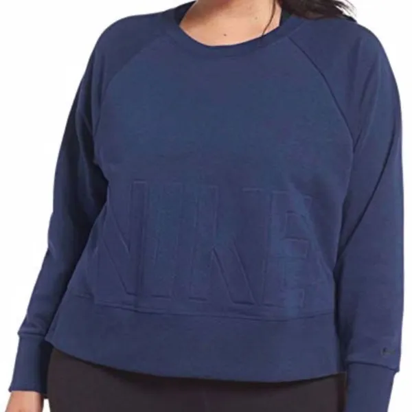 Nike -825 Black Dri-Fit Versa Just Do It Long Sleeve Cropped Sweatshirt Black 2X - Image 2