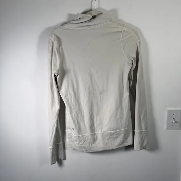 Lululemon Daily Yoga JacketPolar Cream Full Zip Luon Thumbholes‎ Athletic Gym 4 - Image 6