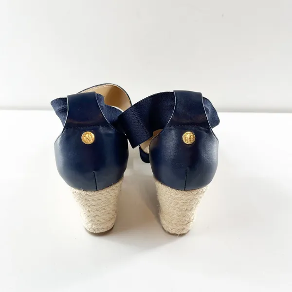 Tommy Hilfiger Yemina Ankle Strap Espadrille Wedge Sandals Navy Blue 6 - Image 5
