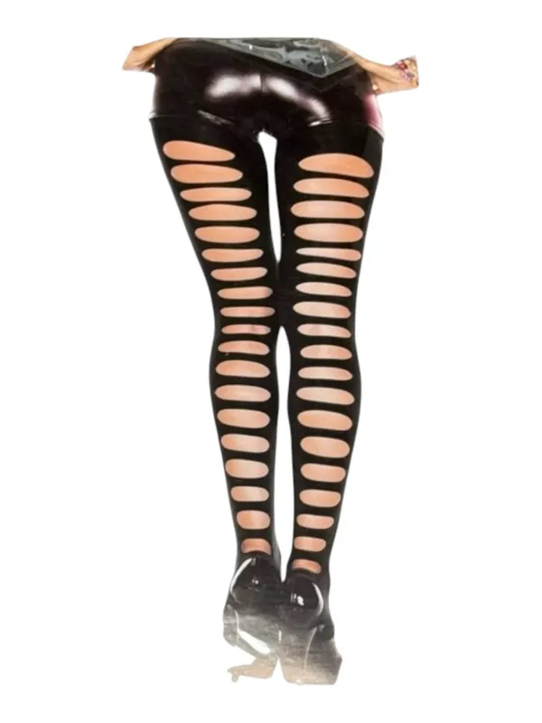 new Spirit Halloween 𖤍 Big Hole Spandex Opaque Stirrup Leggings 𖤍 Black 𖤍 1SFM - Image 2