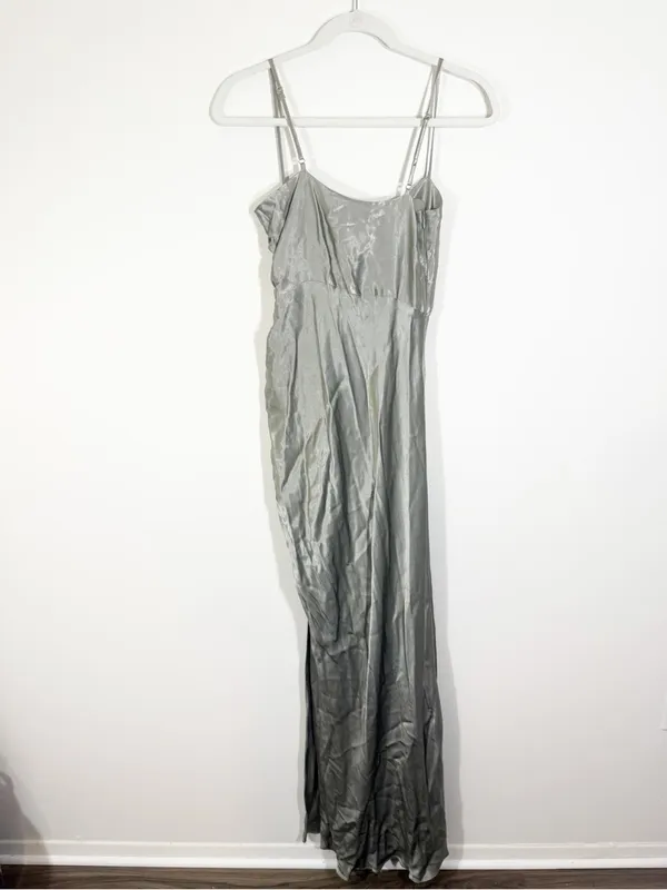 NWT Shona Joy La Lune Ruched Maxi Dress Sage Green Size 4 - Image 3