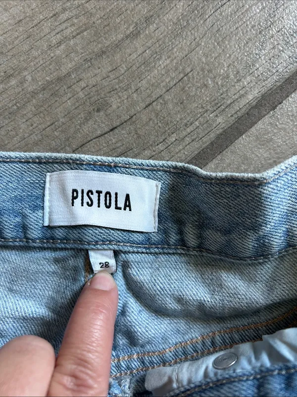 pistola Light Blue Distressed Denim Cutoff Shorts - Image 2
