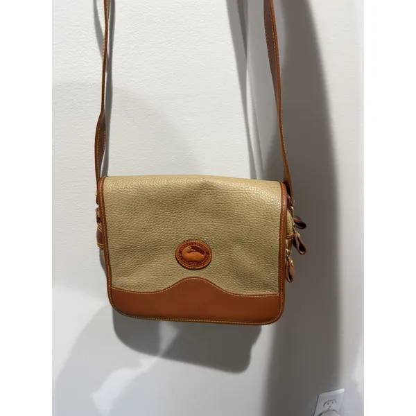 Dooney & Bourke Vintage Brown Shoulder Bag Gold Hardware Buckle Women 9.5x6.5" L - Image 9