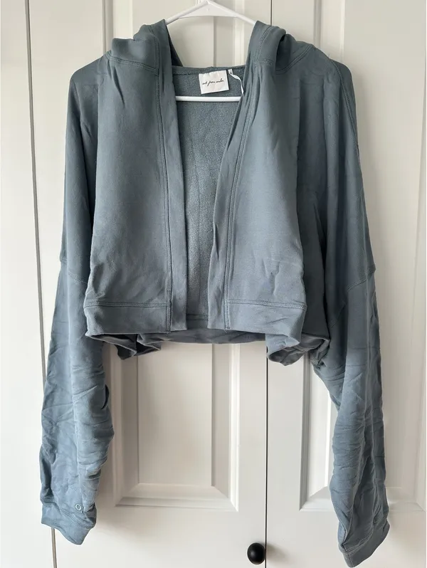 UO Soft Serve Terry Hooded Shrug Urban Outfitters Blue XL - Image 4