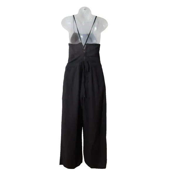 Abercrombie & Fitch Black Wide‑Leg Culotte Jumpsuit Women’s Size 4 Sleeveless - Image 6