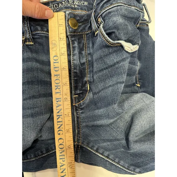 American Eagle Skinny Jeans Women’s 10 Long Blue Super Stretch Denim MidRise - Image 5