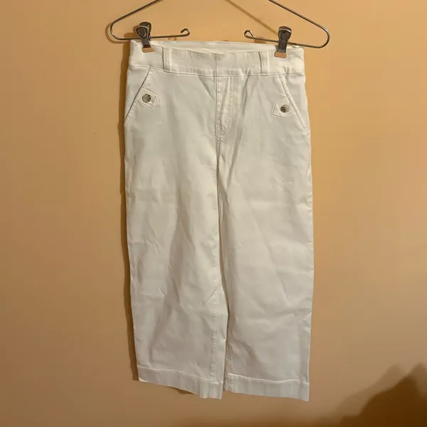 Spanx Twill Cropped Wide Leg Pants in Bright White - Image 5