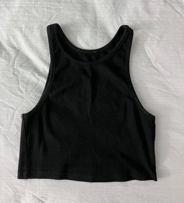 Zara Black Ribbed Top - Image 2