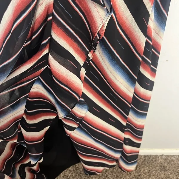 Lauren Ralph Lauren Womens Blanket Stripe Georgette Gown black Size 8 - Image 9