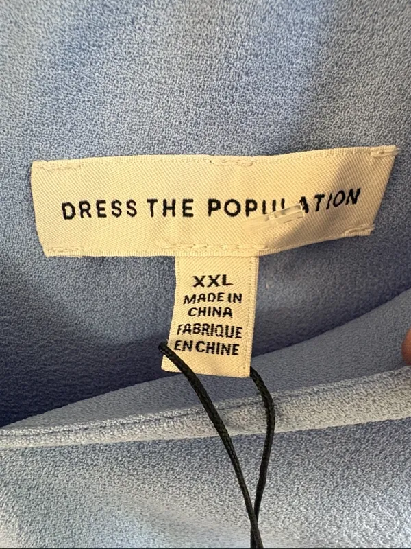 NWT Dress The Population Sandra Crepe Maxi Dress Sky Blue Size XXL Retail $198 - Image 5