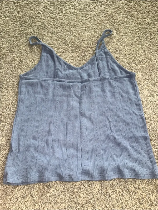 American Eagle - Pointelle Cami - M, Blue - Image 4