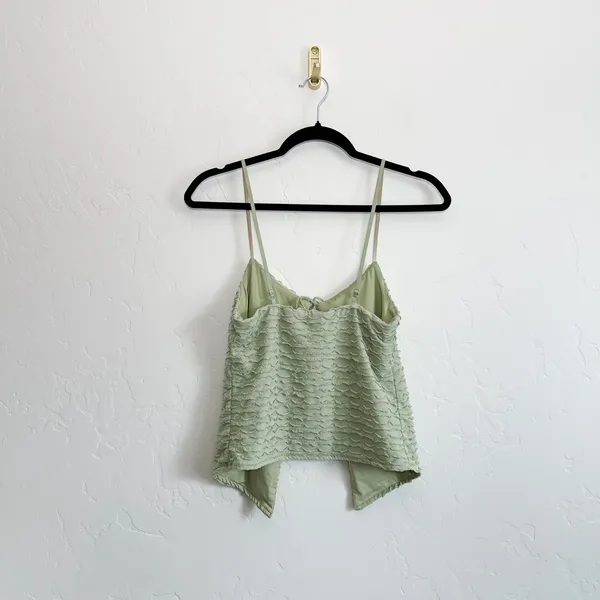 Edikted | Alessia Tie Front Ruffled Y2K‎ Open Top in Green - Image 3