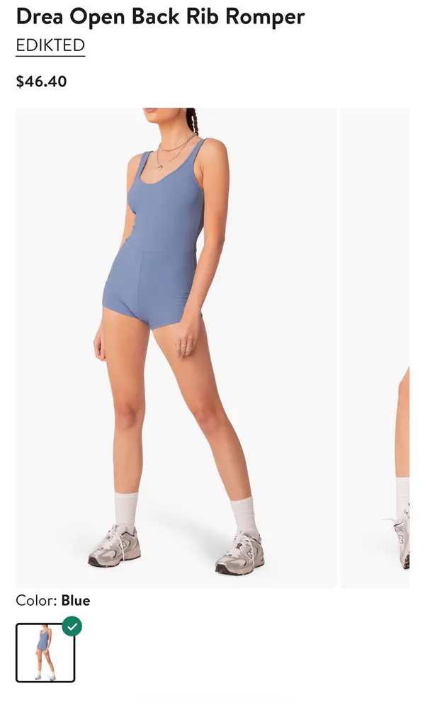 Edikted Drea Open Back Ribbed Romper - Image 3