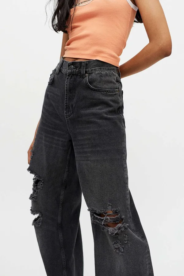 Urban Outfitters NEW WITH TAG BDG Skater Baggy Jeans Washed Black Denim Size 24 - Image 2