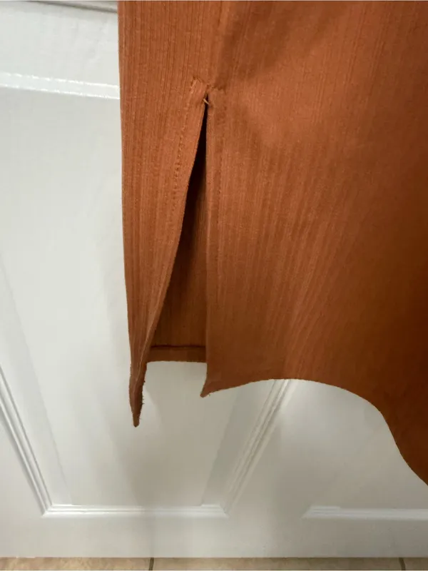 Nine West Rust Twist-Front Long Sleeve Midi Dress - Image 3