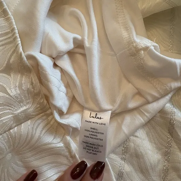 Lulus Enchanting Bombshell Cream Floral Jacquard Strapless Mini Dress Medium NWT - Image 9