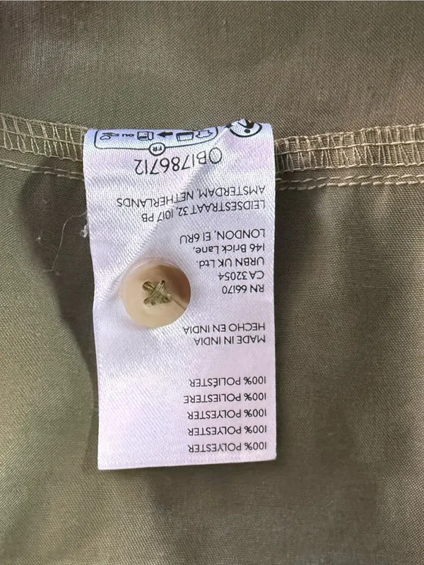 Pilcro Anthropologie Large Olive Green Satin Blouse Oversized OB1786712 - Image 4