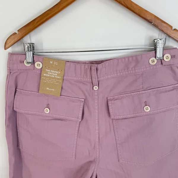Madewell Perfect Vintage‎ Wide-Leg Pant Women 31 Grape High Rise Utility Edition - Image 5