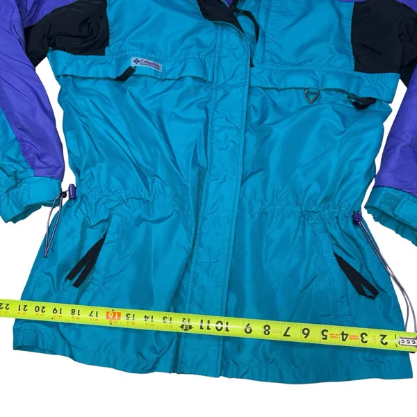 Columbia Sportswear Jacket Womens Medium Teal Purple Black Windbreaker - Image 6