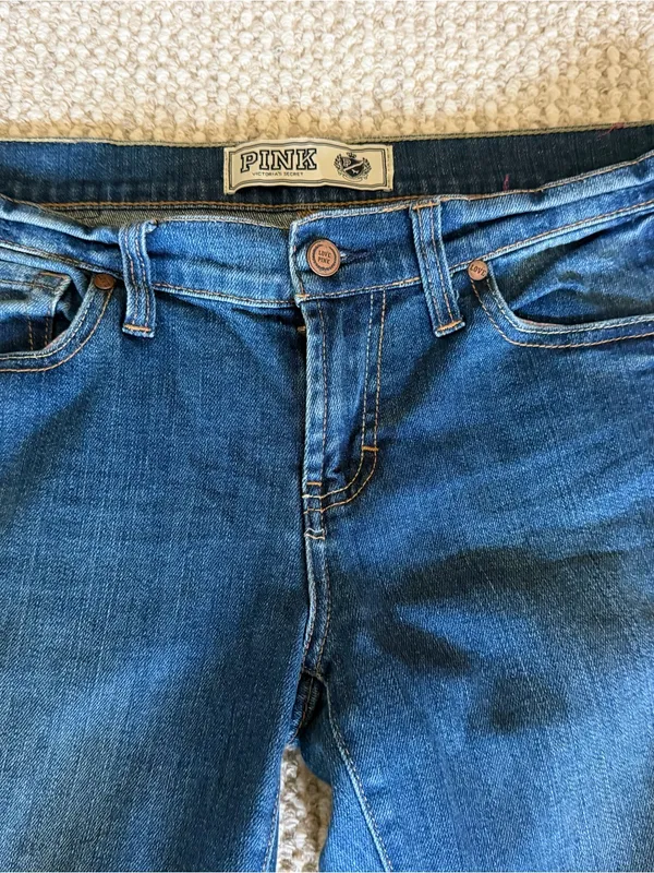 PINK Victoria's Secret Classic Blue Skinny Jeans - Image 3