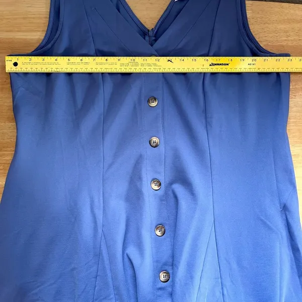 NWT Montgomery Post Blue Sleeveless Button Front A-Line Dress 3X - Image 7